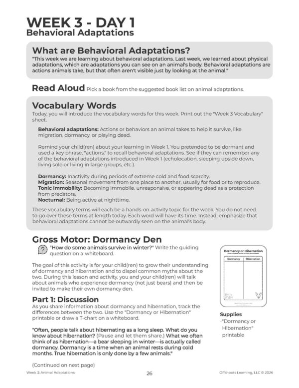 Animal Adaptations Unit page Animal Adaptations Unit page