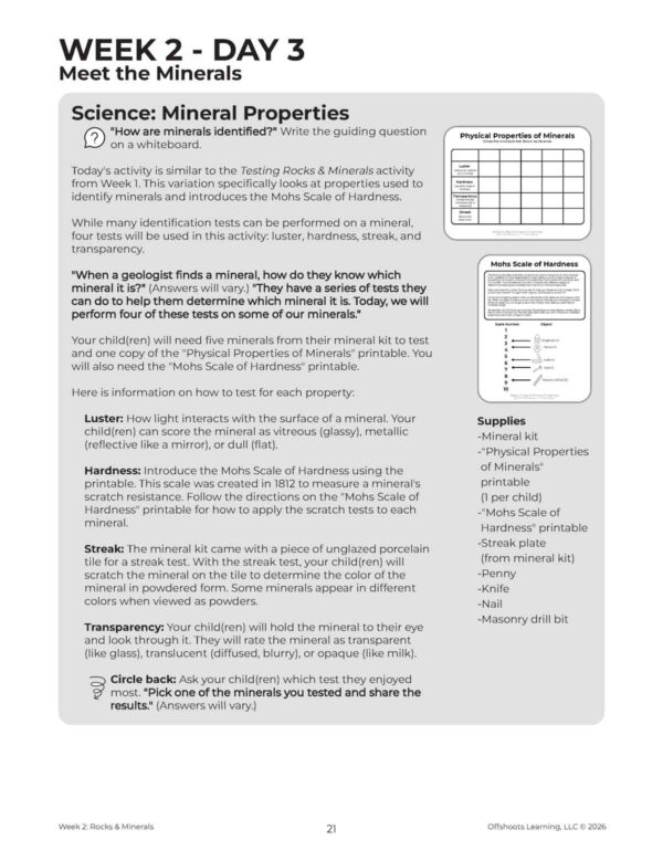 Rocks & Minerals Unit Page Rocks & Minerals Unit Page