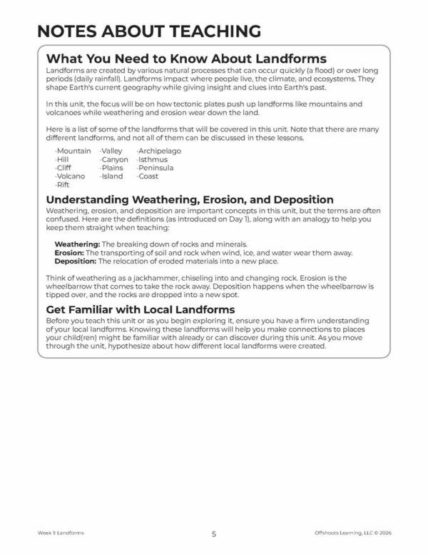 Landforms Notes Landforms Notes