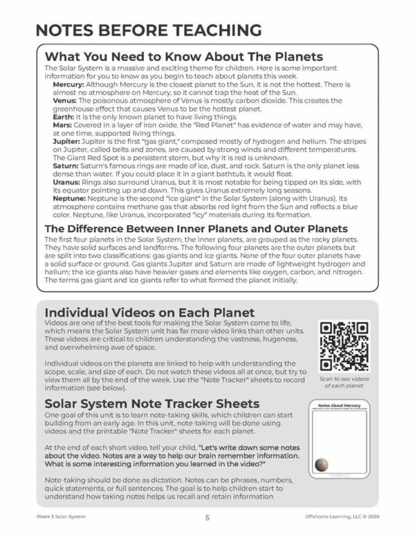 Solar System Notes Solar System Notes
